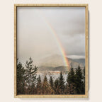 Rainbow In The Mountains | Lake In Norway Photo Art Print  | Nature Landscape Travel Photography Serving Tray Gallery Image 1