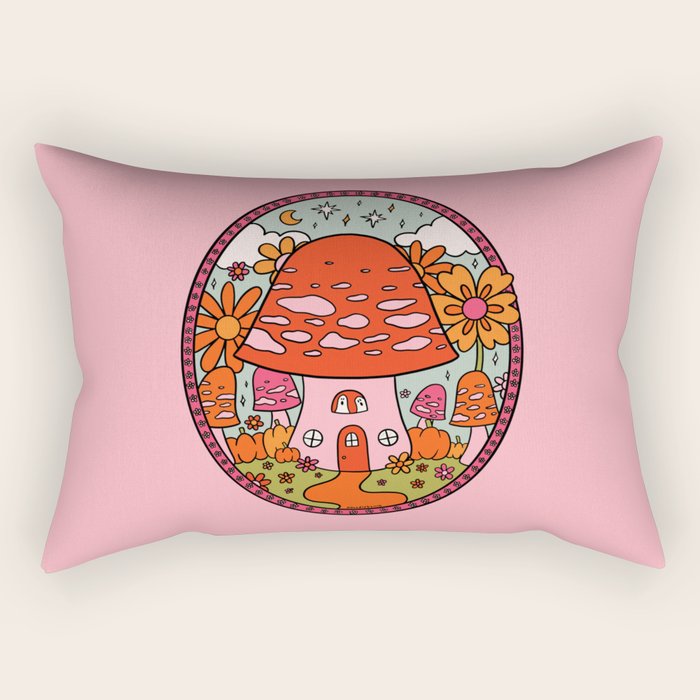 Mushroom Cottage Rectangular Pillow Gallery Image 2