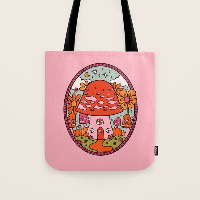 Mushroom Cottage Tote Bag Gallery Image 1