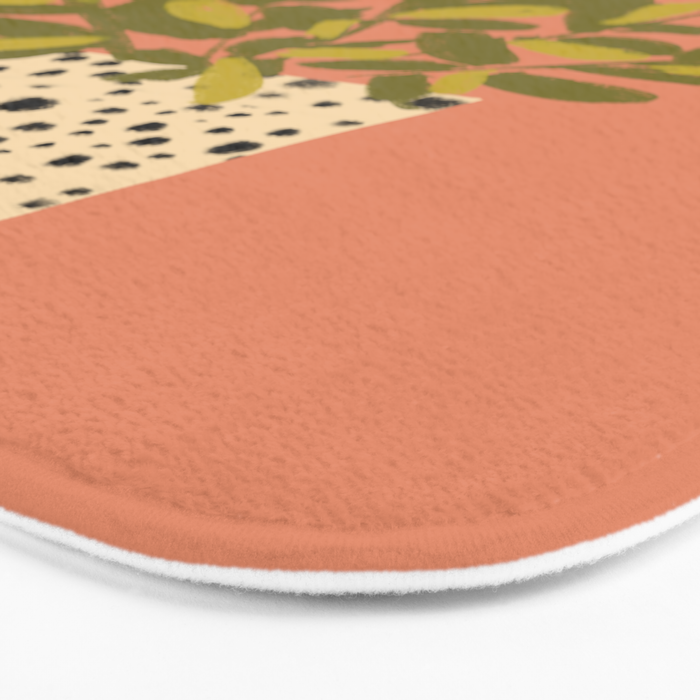 ZZ Plant Art on Terra cotta background Bath Mat Gallery Image 3