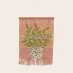 ZZ Plant Art on Terra cotta background Wall Hanging Gallery Image 1