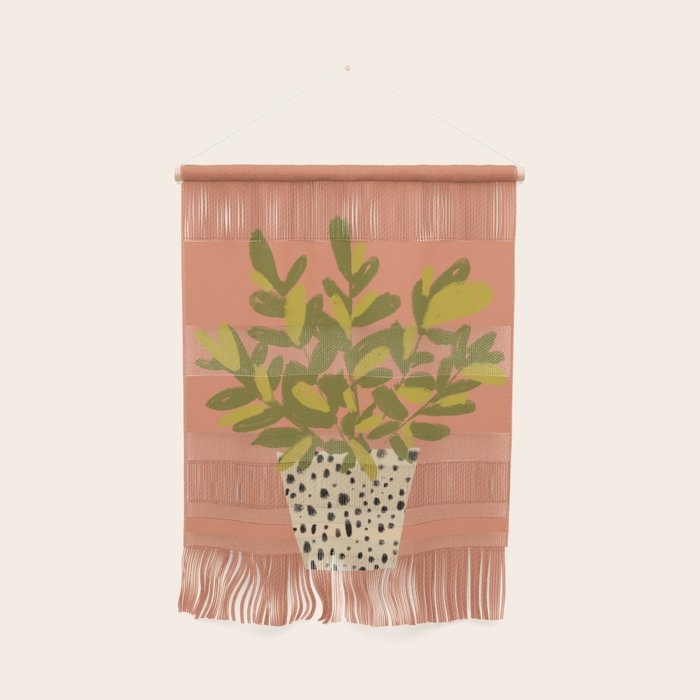 ZZ Plant Art on Terra cotta background Wall Hanging Gallery Image 1
