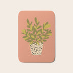 ZZ Plant Art on Terra cotta background Bath Mat Gallery Image 1