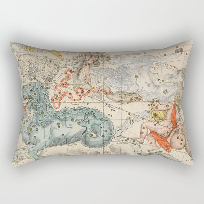 Vintage Celestial & Astrological Map  (1693) Rectangular Pillow Gallery Image 1