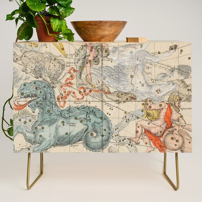 Vintage Celestial & Astrological Map  (1693) Credenza Gallery Image 1