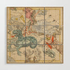 Vintage Celestial & Astrological Map  (1693) Wood Wall Art Gallery Image 1