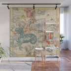 Vintage Celestial & Astrological Map  (1693) Wall Mural Gallery Image 1