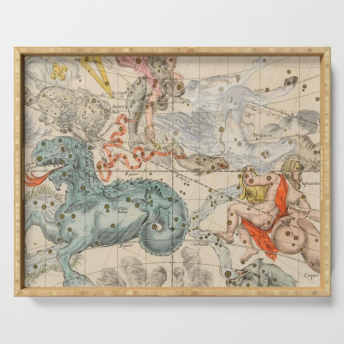Vintage Celestial & Astrological Map  (1693) Serving Tray Gallery Image 1