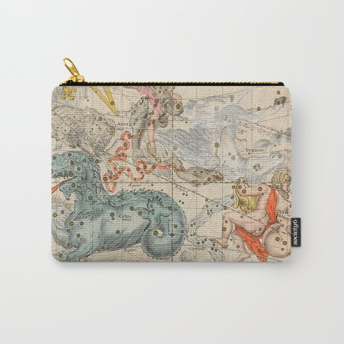 Vintage Celestial & Astrological Map  (1693) Carry All Pouch Gallery Image 1