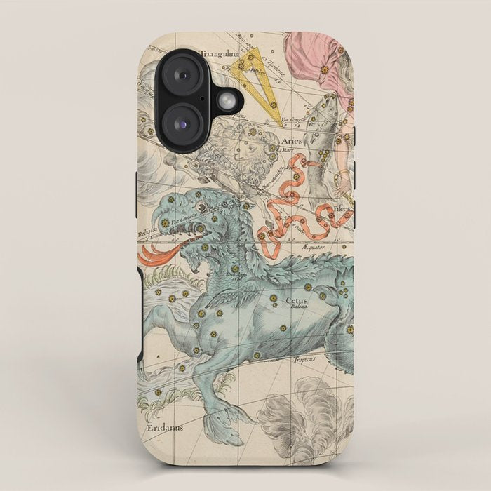 Vintage Celestial & Astrological Map  (1693) iPhone Case Gallery Image 1