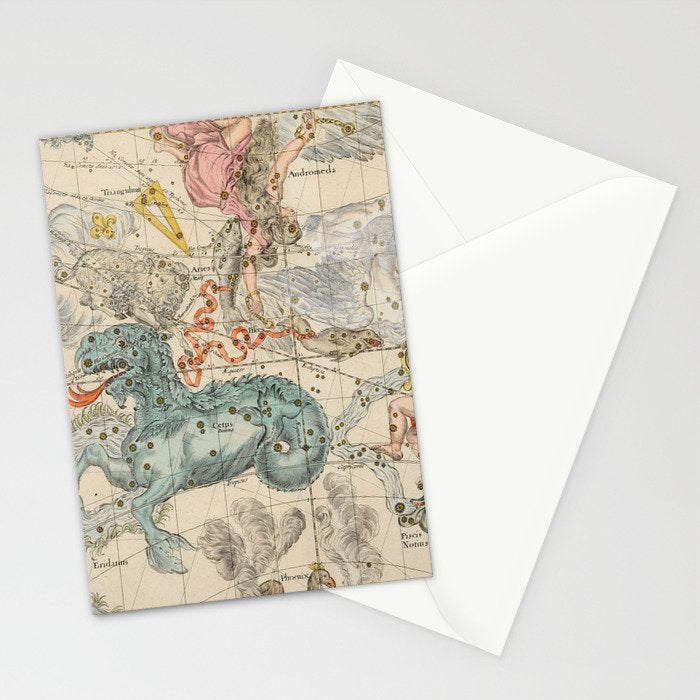 Vintage Celestial & Astrological Map  (1693) Stationery Card Gallery Image 2