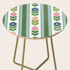 Scandi-Floral Stripes Green Pink Blue Side Table Gallery Image 2