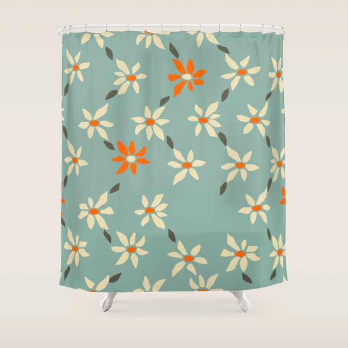 Daily pattern: Retro Flower No.11 Shower Curtain Gallery Image 1