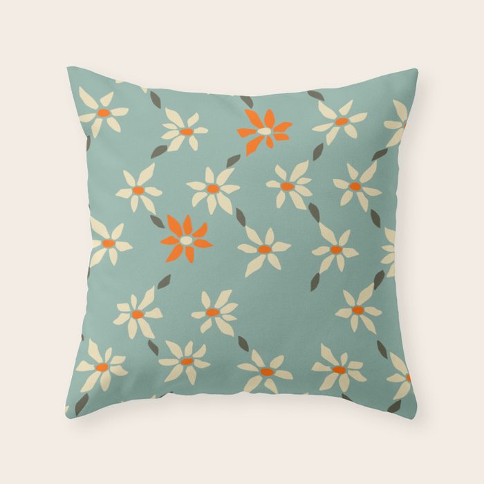 Daily pattern: Retro Flower No.11 Throw Pillow Gallery Image 6