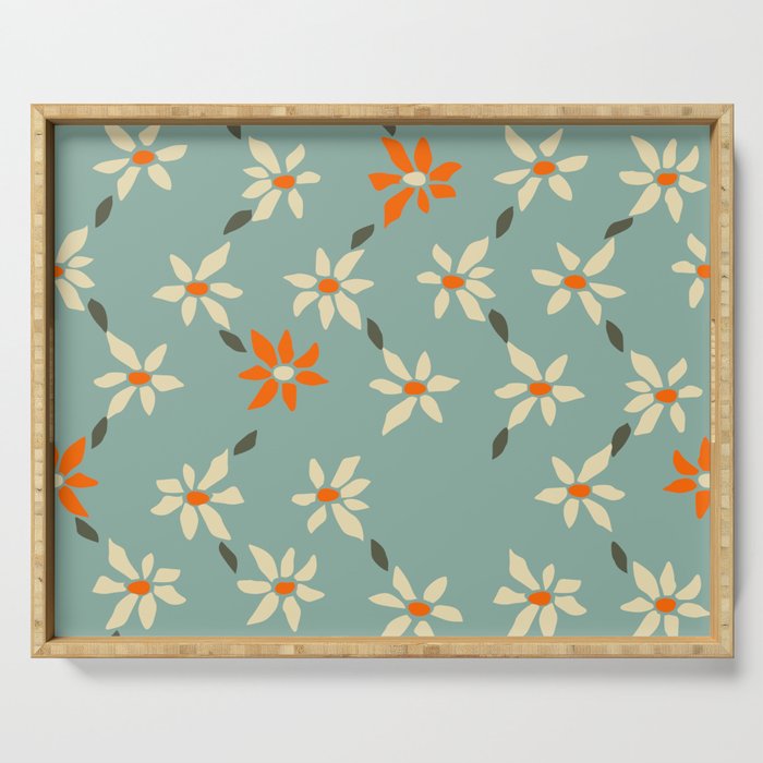 Daily pattern: Retro Flower No.11 Serving Tray Gallery Image 1