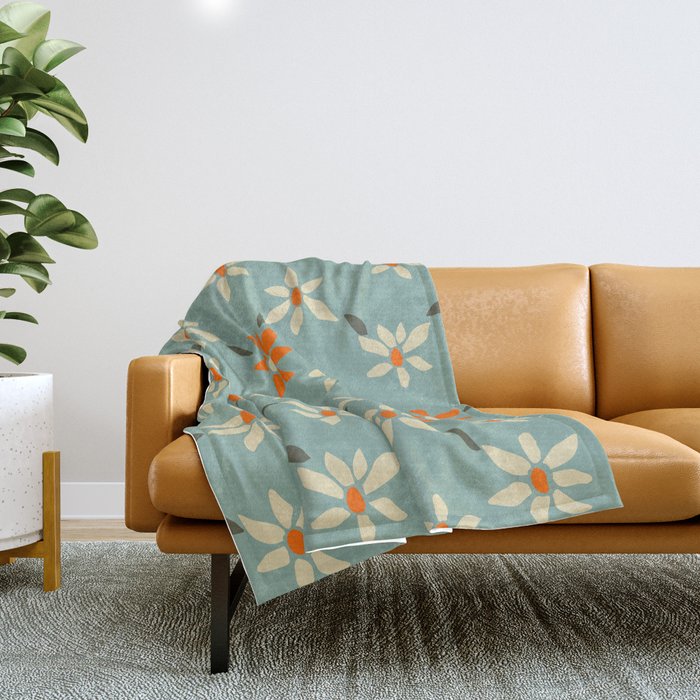 Daily pattern: Retro Flower No.11 Throw Blanket Gallery Image 1
