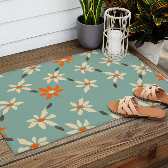 Daily pattern: Retro Flower No.11 Outdoor Rug Gallery Image 2