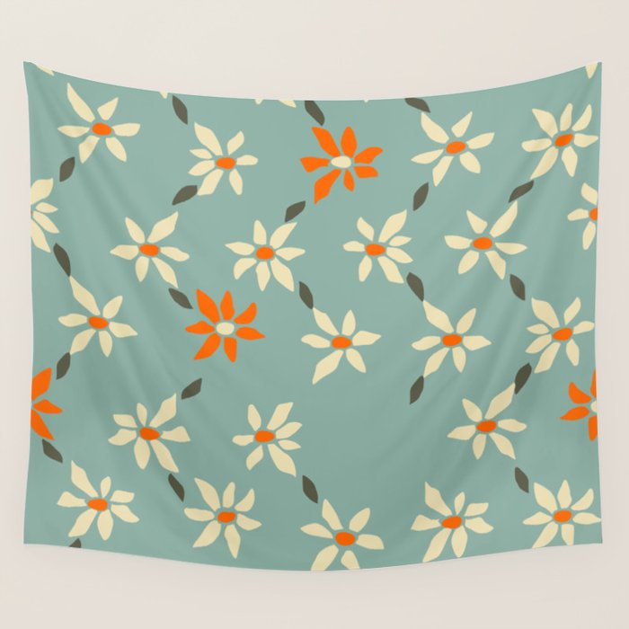 Daily pattern: Retro Flower No.11 Wall Tapestry Gallery Image 4