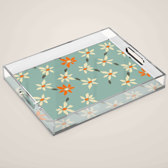 Daily pattern: Retro Flower No.11 Acrylic Tray Gallery Image 1