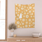 Hidden cat 44 flowers fall  Wall Tapestry Gallery Image 2