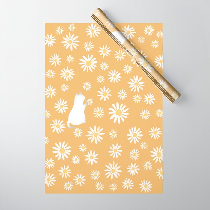 Hidden cat 44 flowers fall  Wrapping Paper Gallery Image 1