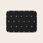 Black and White Lightning Bolt pattern Bath Mat Gallery Image 1