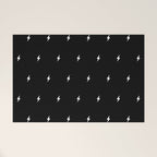 Black and White Lightning Bolt pattern Welcome Mat Gallery Image 1