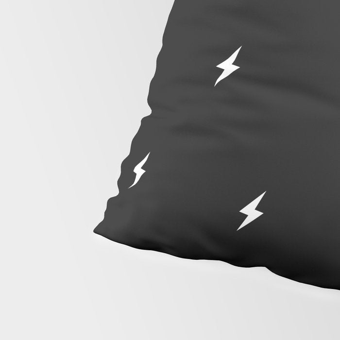 Black and White Lightning Bolt pattern Pillow Sham Gallery Image 4