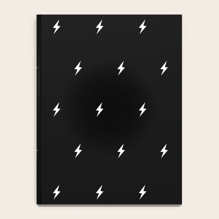 Black and White Lightning Bolt pattern Notebook Gallery Image 4