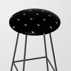 Black and White Lightning Bolt pattern Stool Gallery Image 2