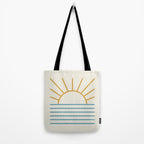 Sunset Lines - Gold Blue Tote Bag Gallery Image 2