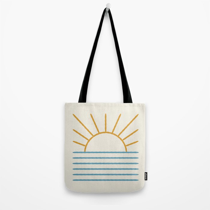 Sunset Lines - Gold Blue Tote Bag Gallery Image 2