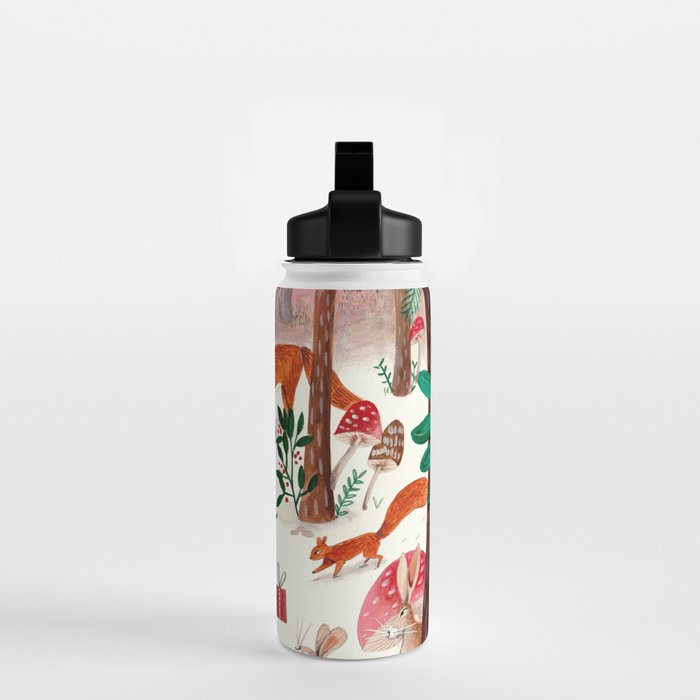 Whimsical woodland enchanted forest animals Water Bottle Gallery Image 2