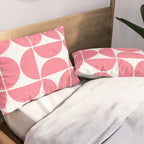 Mid Century Modern Geometric 04 Pink Pillow Sham Gallery Image 2