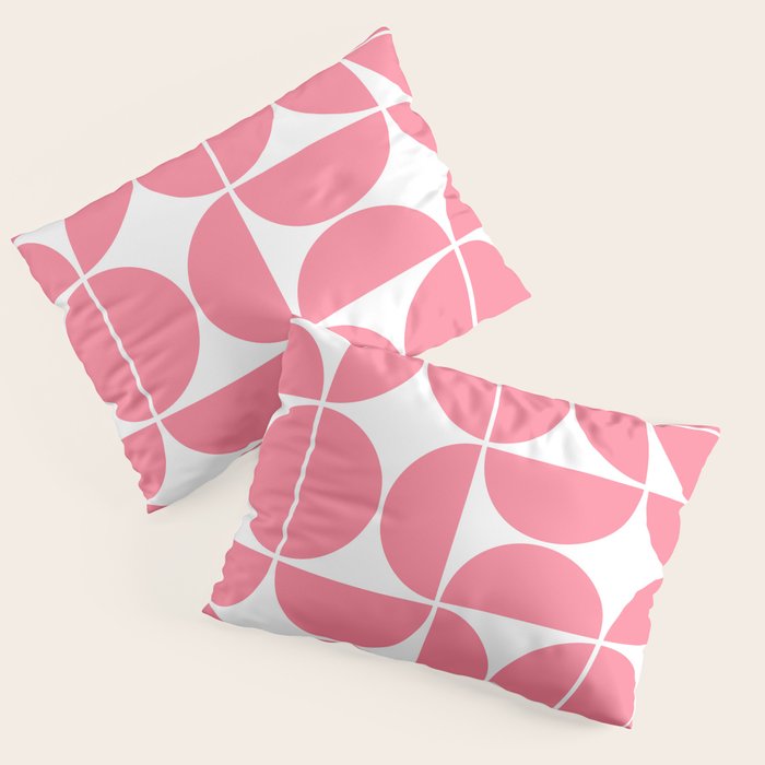 Mid Century Modern Geometric 04 Pink Pillow Sham Gallery Image 3