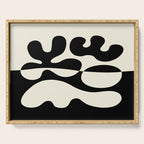 Mid Century Modern Organic Abstraction 235 Black and Ivory White Serving Tray Gallery Image 1