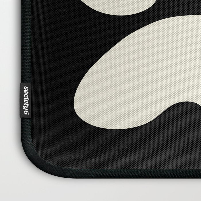 Mid Century Modern Organic Abstraction 235 Black and Ivory White Laptop Sleeve Gallery Image 3