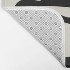 Mid Century Modern Organic Abstraction 235 Black and Ivory White Bath Mat Gallery Image 2