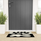Mid Century Modern Organic Abstraction 235 Black and Ivory White Welcome Mat Gallery Image 3