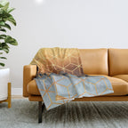 Golden Gradient Cubes Throw Blanket Gallery Image 1