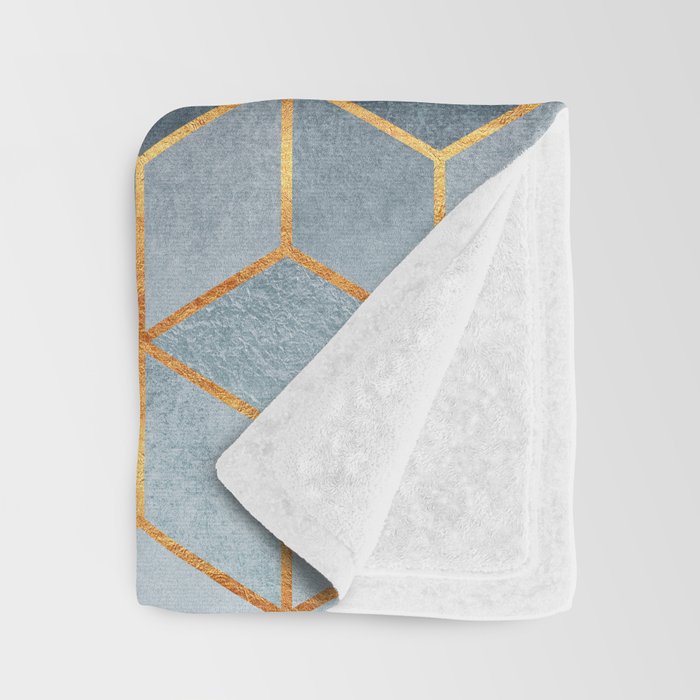 Golden Gradient Cubes Throw Blanket Gallery Image 3