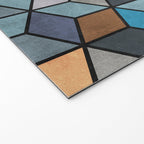 Colorful Concrete Cubes - Blue, Grey, Brown Welcome Mat Gallery Image 2