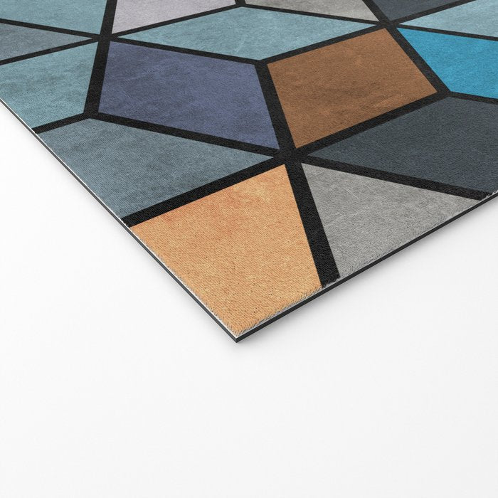Colorful Concrete Cubes - Blue, Grey, Brown Welcome Mat Gallery Image 2