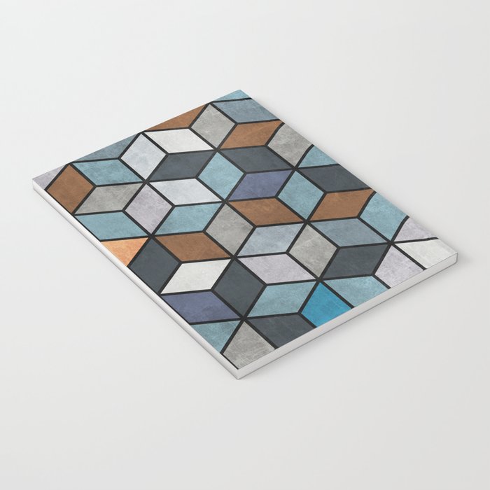 Colorful Concrete Cubes - Blue, Grey, Brown Notebook Gallery Image 3