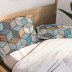 Colorful Concrete Cubes - Blue, Grey, Brown Pillow Sham Gallery Image 2