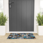 Colorful Concrete Cubes - Blue, Grey, Brown Welcome Mat Gallery Image 3