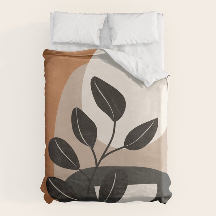 Modern Abstract Minimal Shapes Branches Art 9 Duvet Cover Gallery Image 1