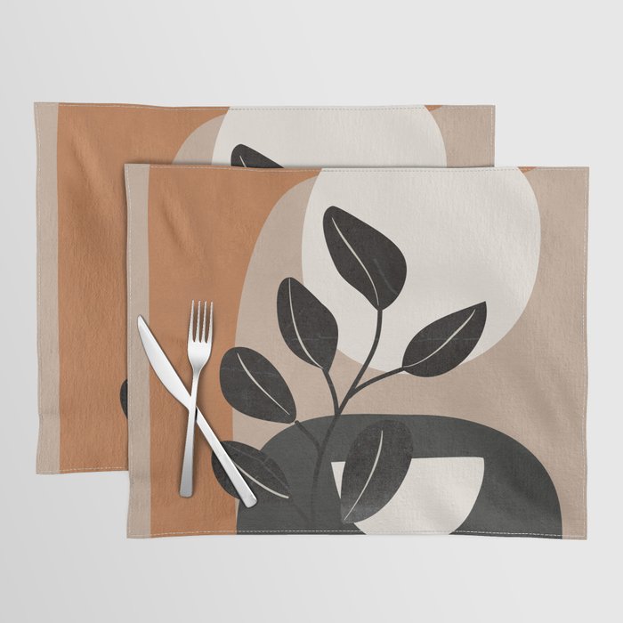 Modern Abstract Minimal Shapes Branches Art 9 Placemat Gallery Image 1