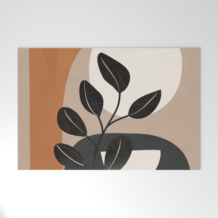 Modern Abstract Minimal Shapes Branches Art 9 Welcome Mat Gallery Image 1