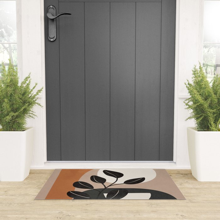 Modern Abstract Minimal Shapes Branches Art 9 Welcome Mat Gallery Image 3